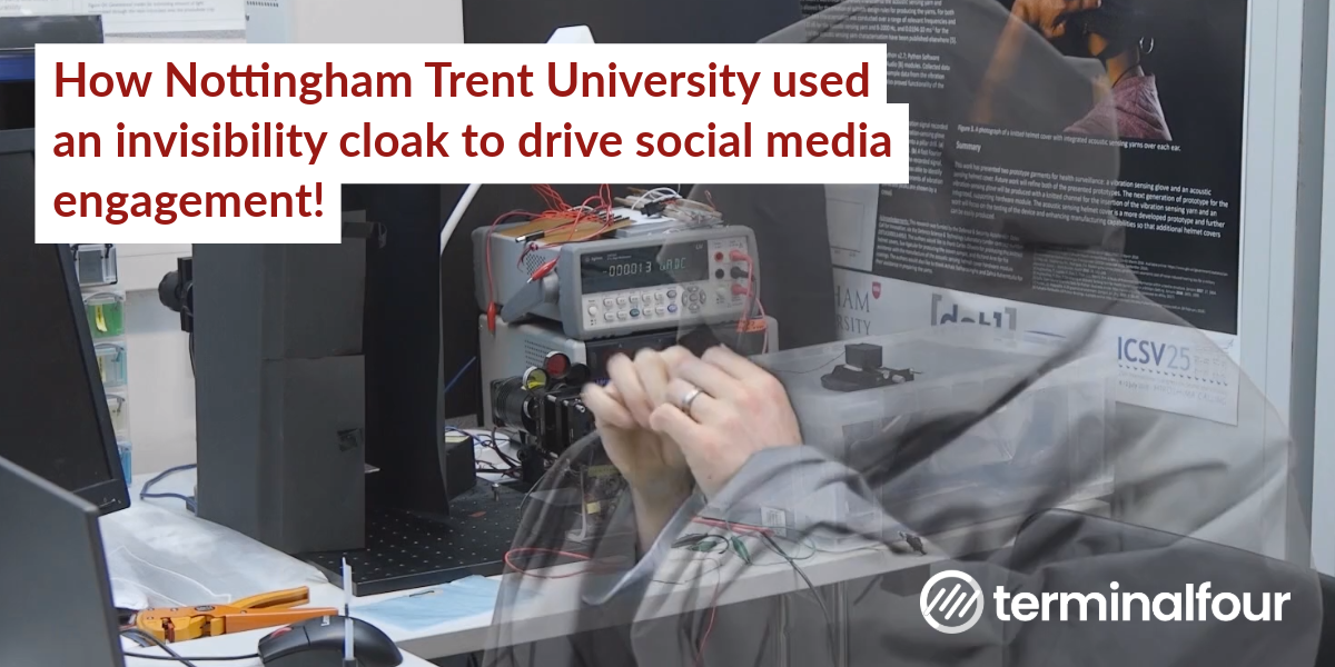 April fools and Content Marketing in Higher Education. Nottingham Trent University developed an invisibility cloak. We wanted it to be true! 