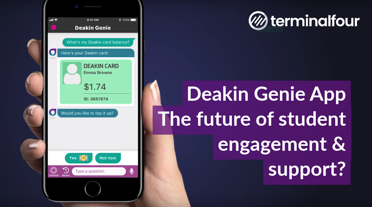 Genie is a voice controlled smartphone app, created by Deakin University to provide student support and guidance for students